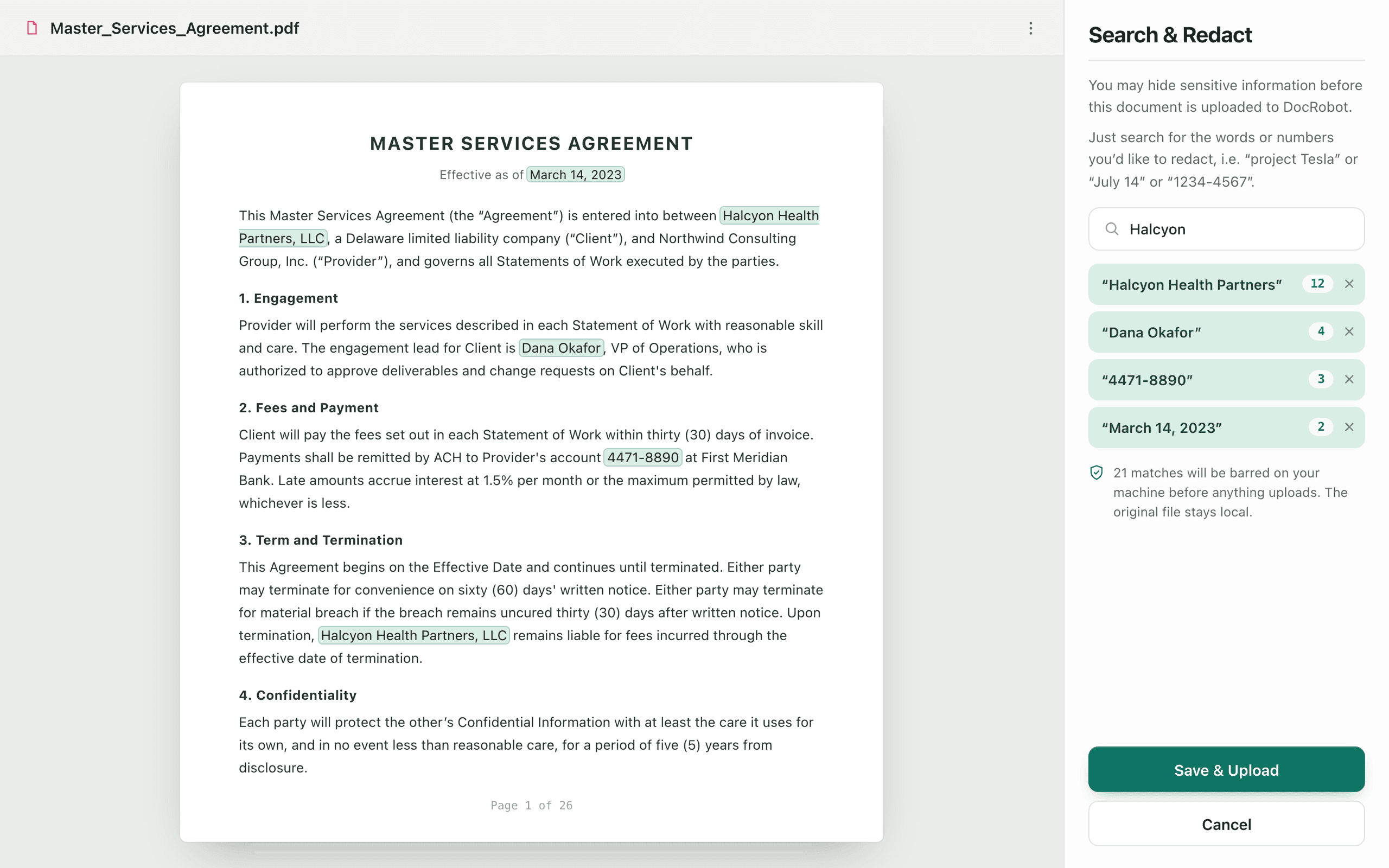 DocRobot — Search & redact