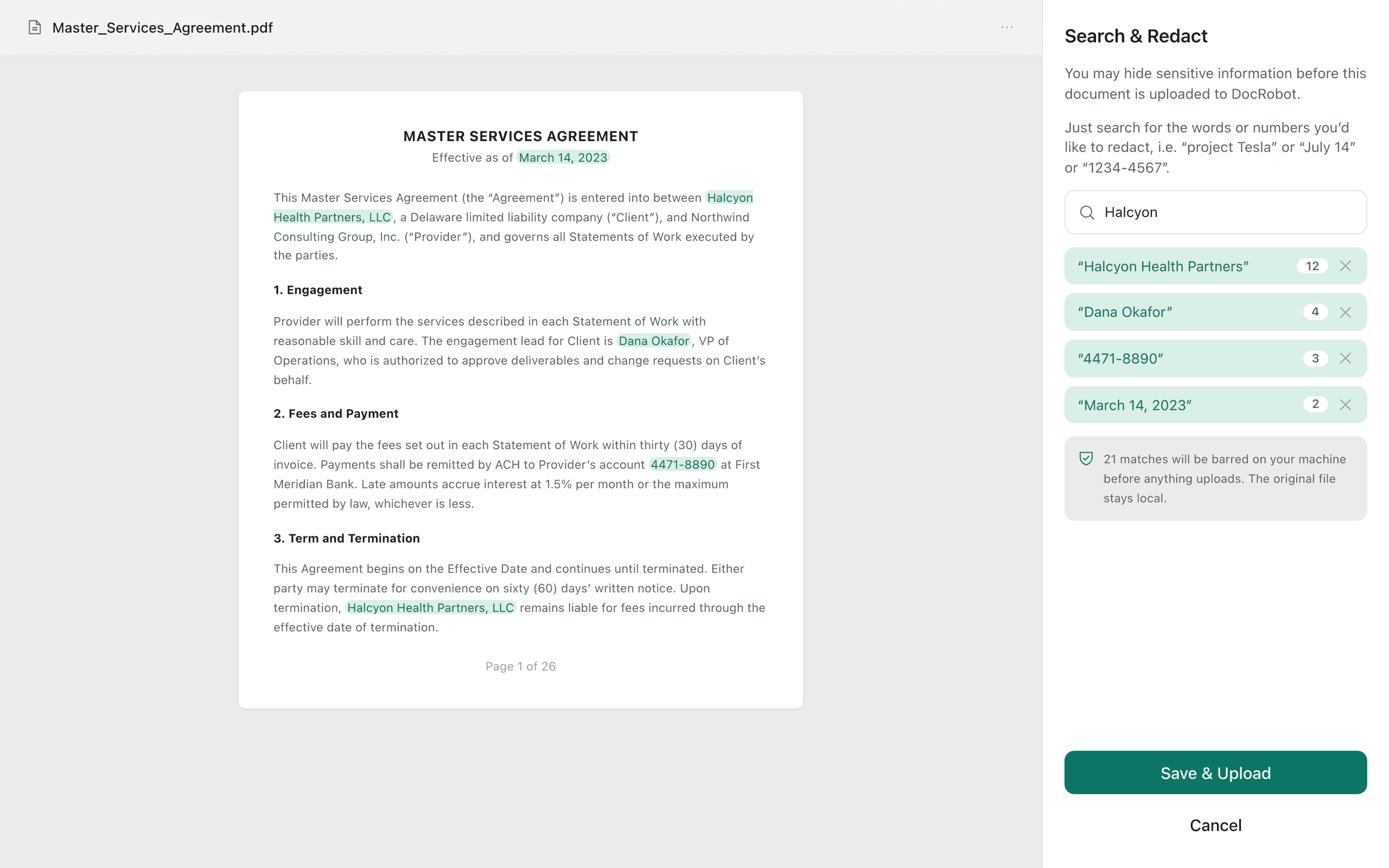 DocRobot — Search & redact
