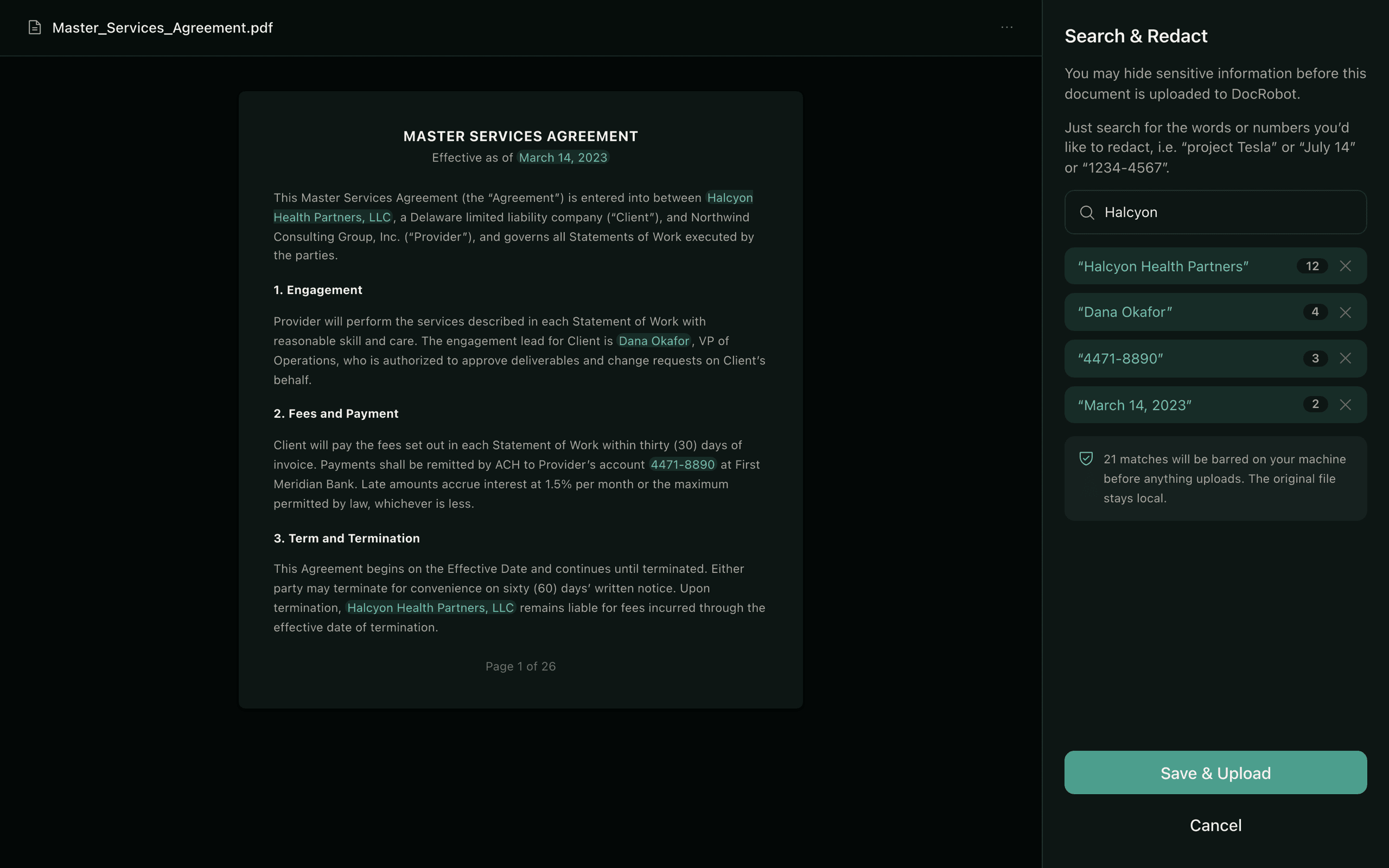 DocRobot — Search & redact